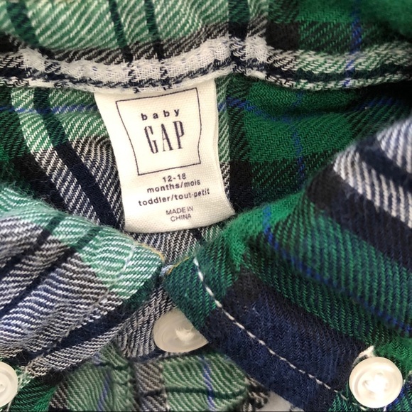 Gap Long Sleeve Plaid Shirt Size 12-18 Months - Picture 8 of 8